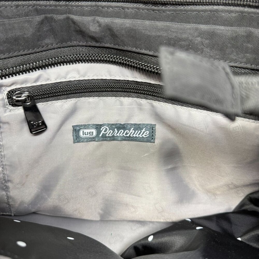 Lug Parachute Black Crossbody Tote Bag Polka Dot Insulated Pocket Diaper Travel - Picture 6 of 10